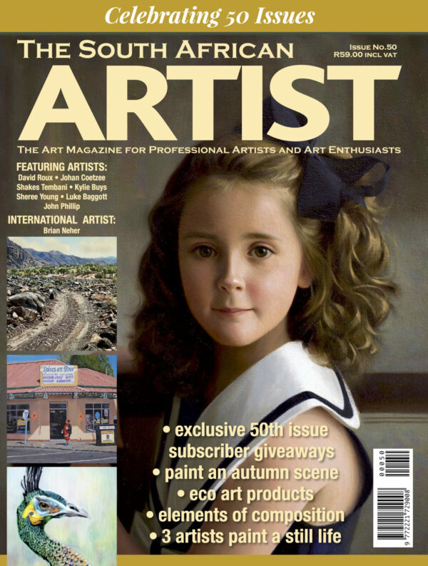 A young girl is featured on the cover of artist magazine.