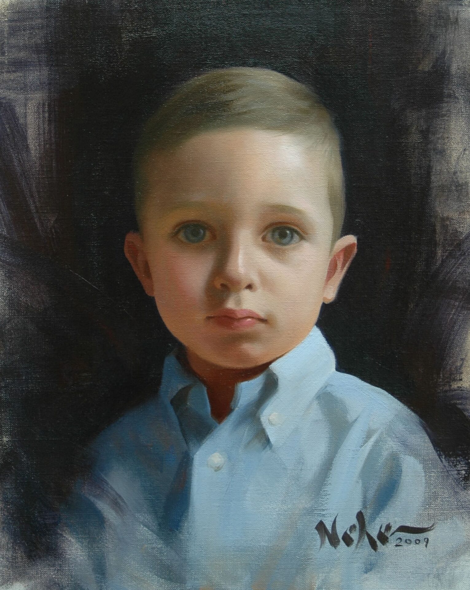 A boy’s portrait painting