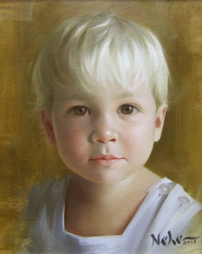 A portrait painting of a child