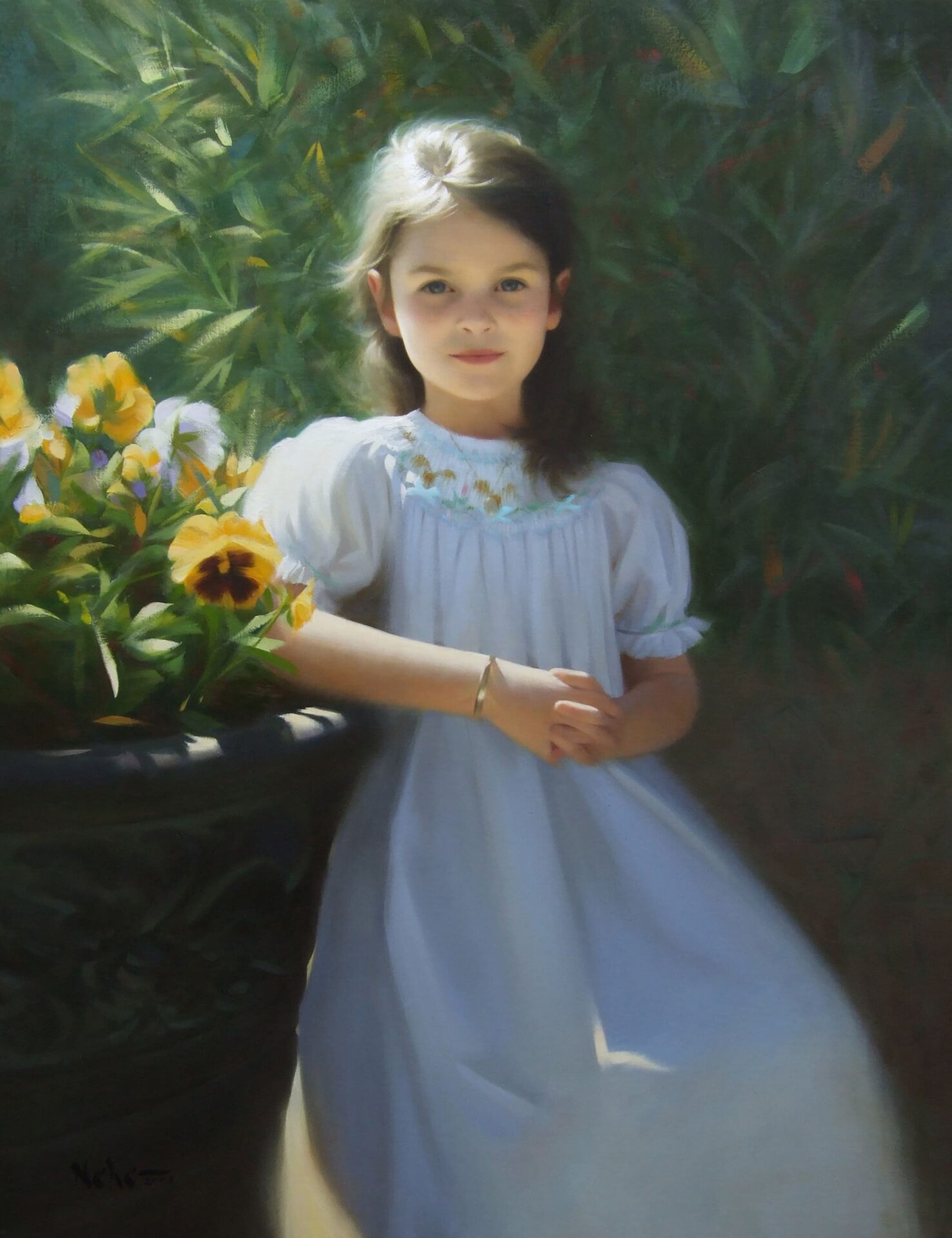 A little girl’s portrait painting