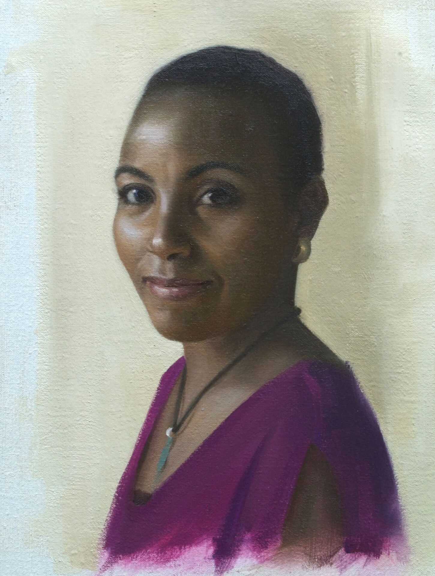 A portrait painting of an astonishing woman