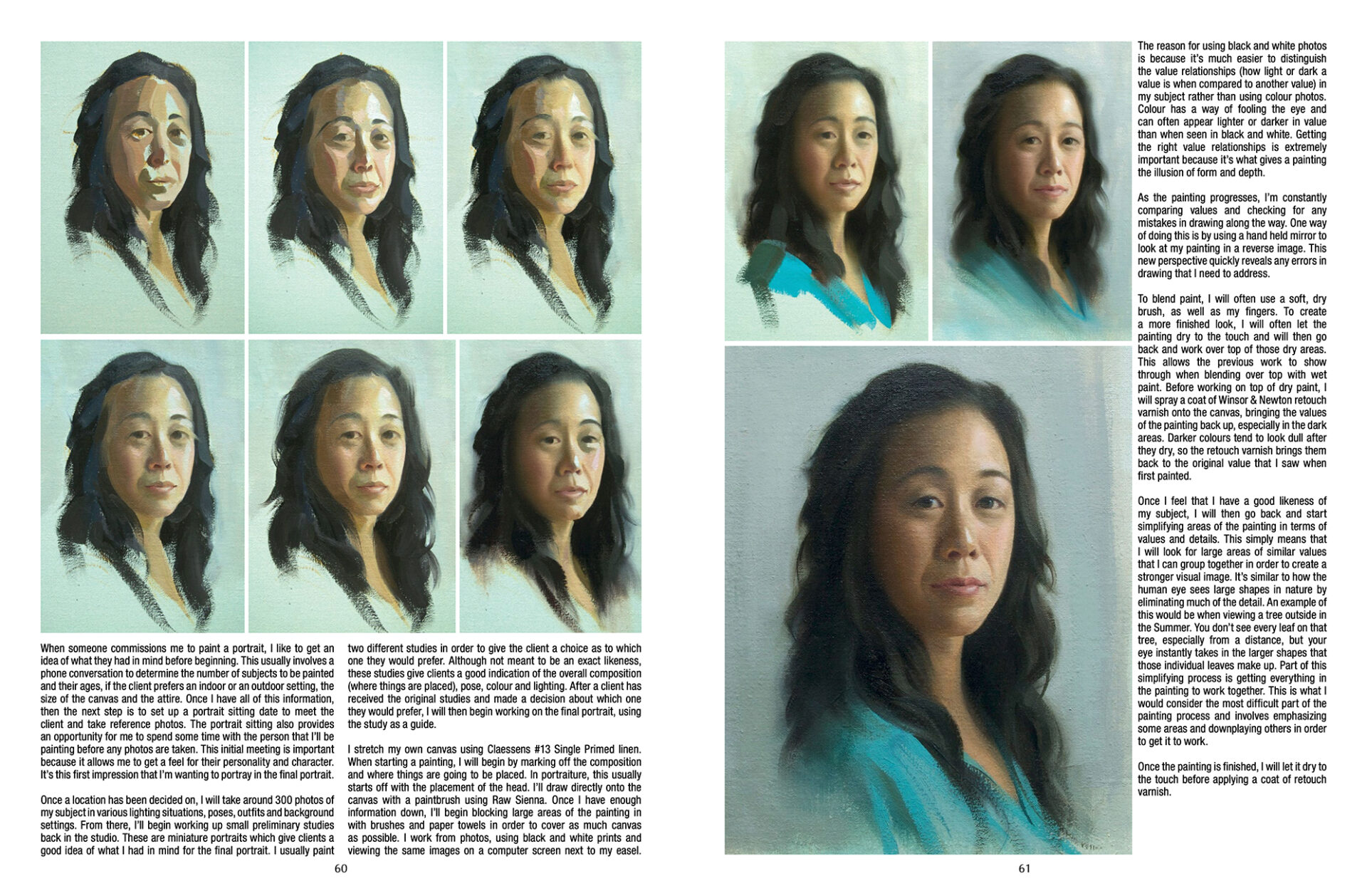 A series of photographs showing the face of a woman.
