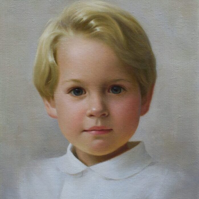 Painting of a boy with blonde hair